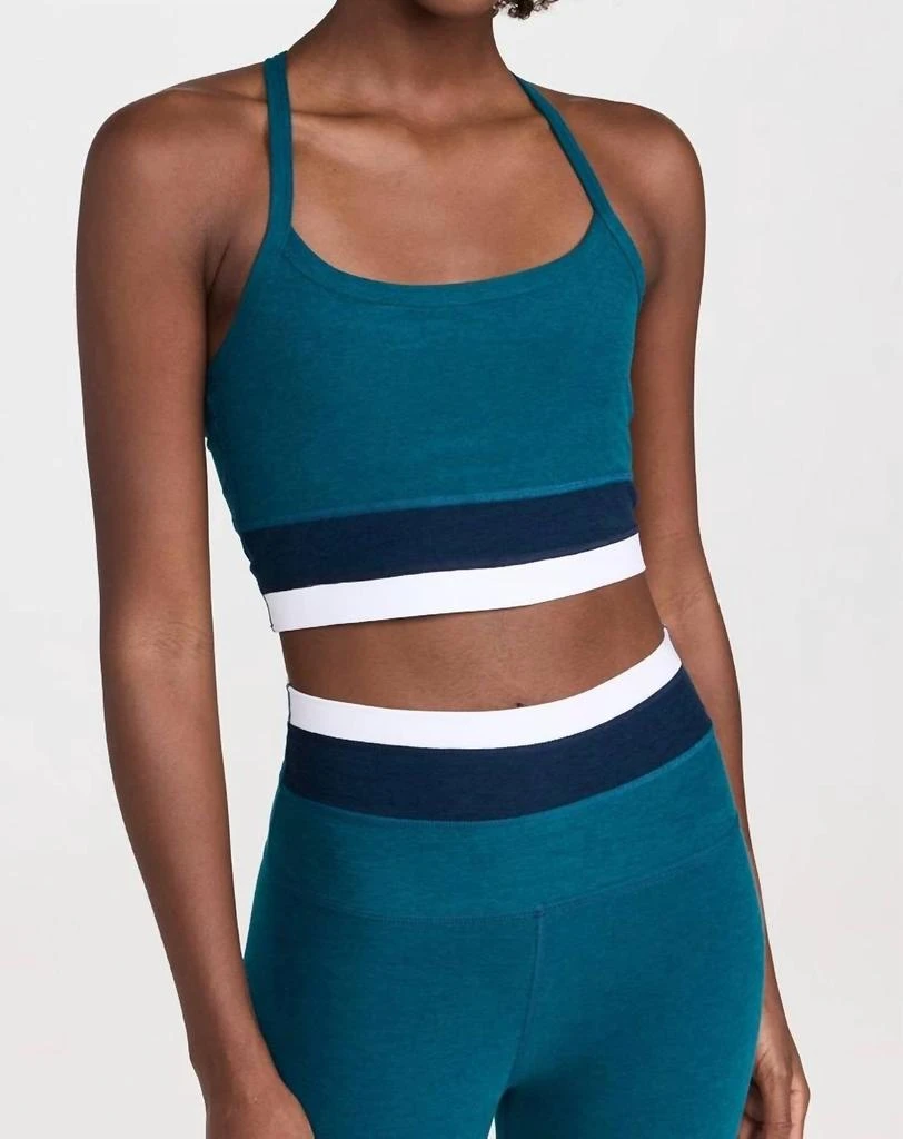 Beyond yoga Spacedye Horizon Colorblock High Cropped Tank Top In Majestic Blue Tricolor 1