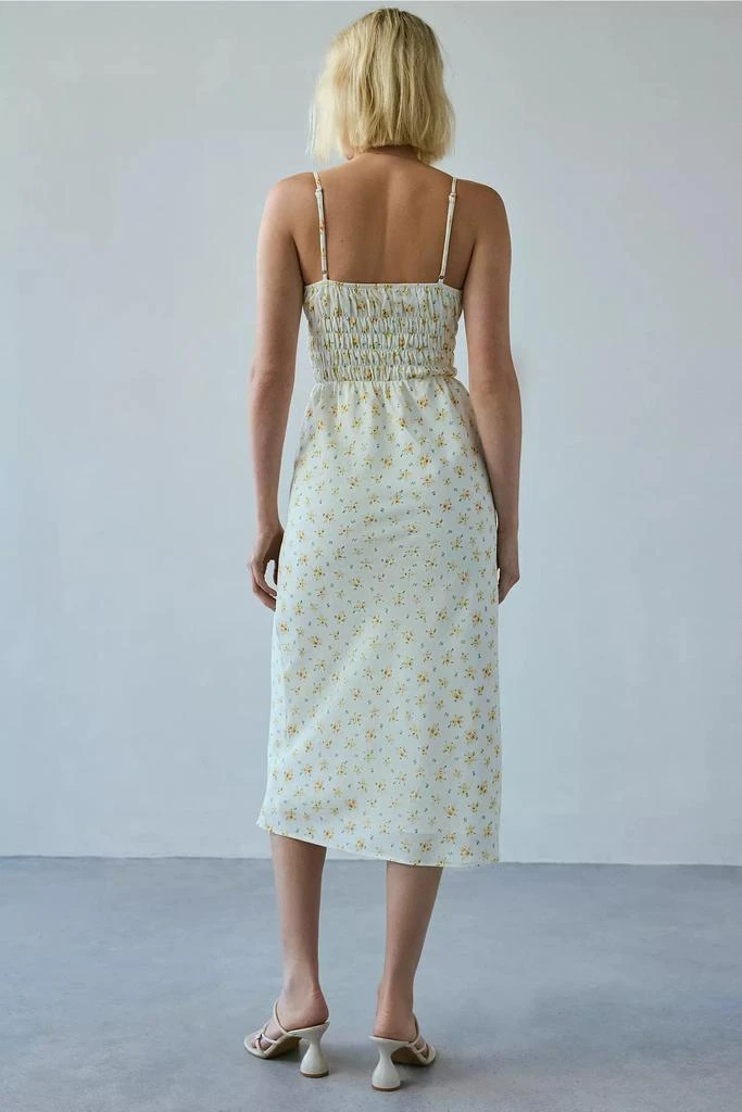 Kiss The Sky Kiss The Sky Mimosa Floral Shirred Midi Dress 4