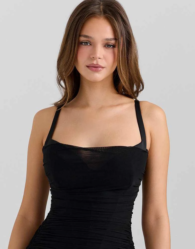 House of CB House of CB Lini black mesh maxi dress in black - Dresses &  Skirts - Free Shipping - BeyondStyle