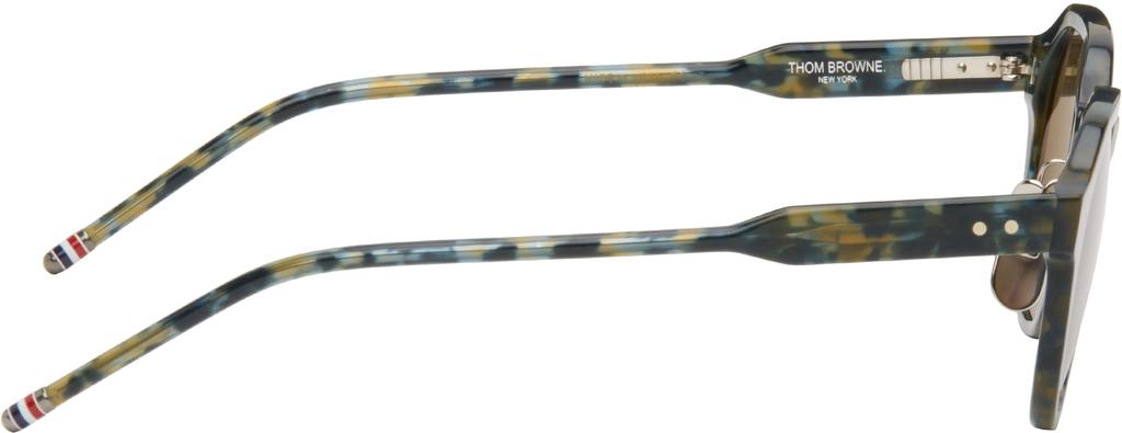 Thom Browne Navy Acetate Oval Sunglasses