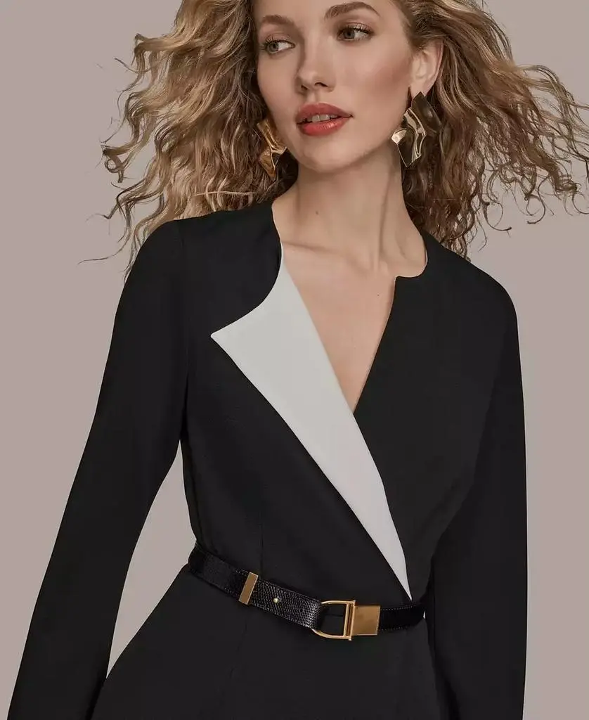 Donna Karan Women's Long-Sleeve Belted Midi Dress 4