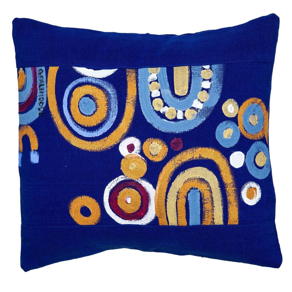 Le Botteghe Su Gologone Cotton Hand Painted Indoor Cushion 70x70 cm