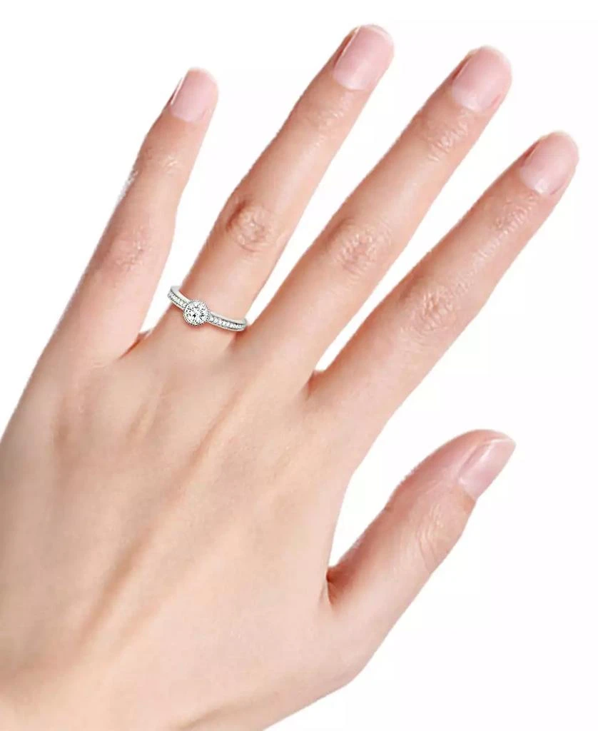 Macy's Diamond Bezel Milgrain Engagement Ring (5/8 ct. t.w.) in 14k White Gold 2
