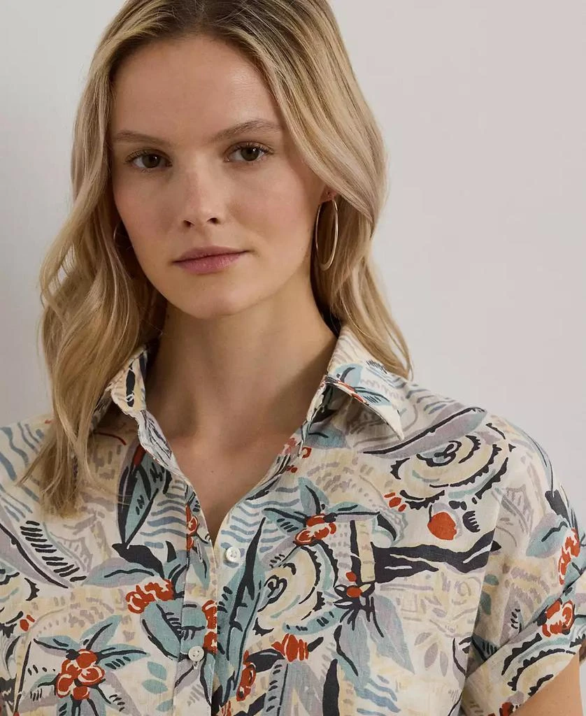 Ralph Lauren Women's Relaxed-Fit Print Short-Sleeve Shirt, Regular & Petite 3