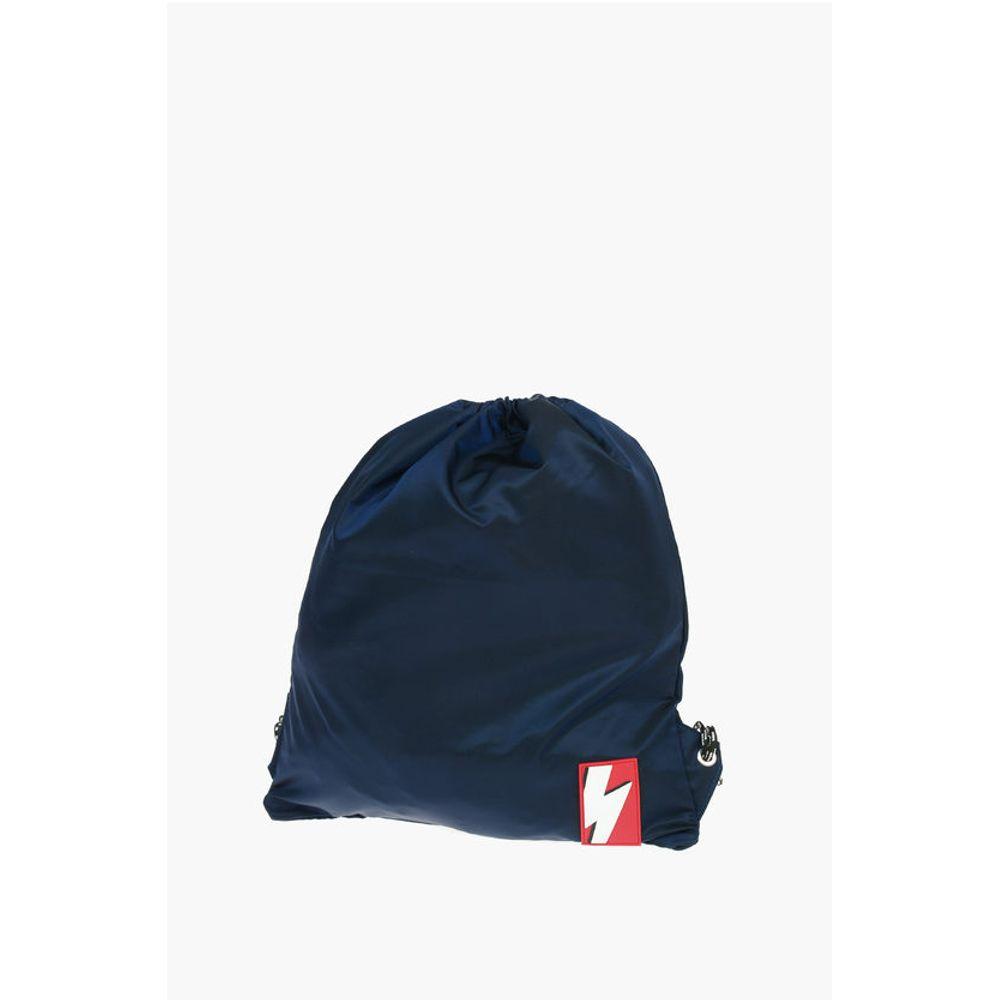 Neil Barrett solid color drawstring backpack with two-tone Men's laces