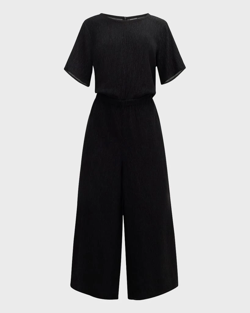 Eileen Fisher Cropped Wide-Leg Crinkled Jumpsuit 1
