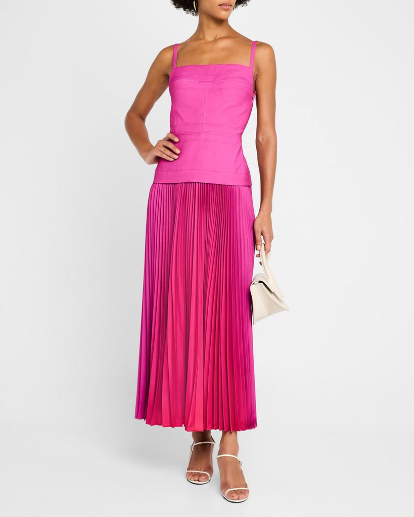 Acler Leasgill Pleated Open-Back Dress