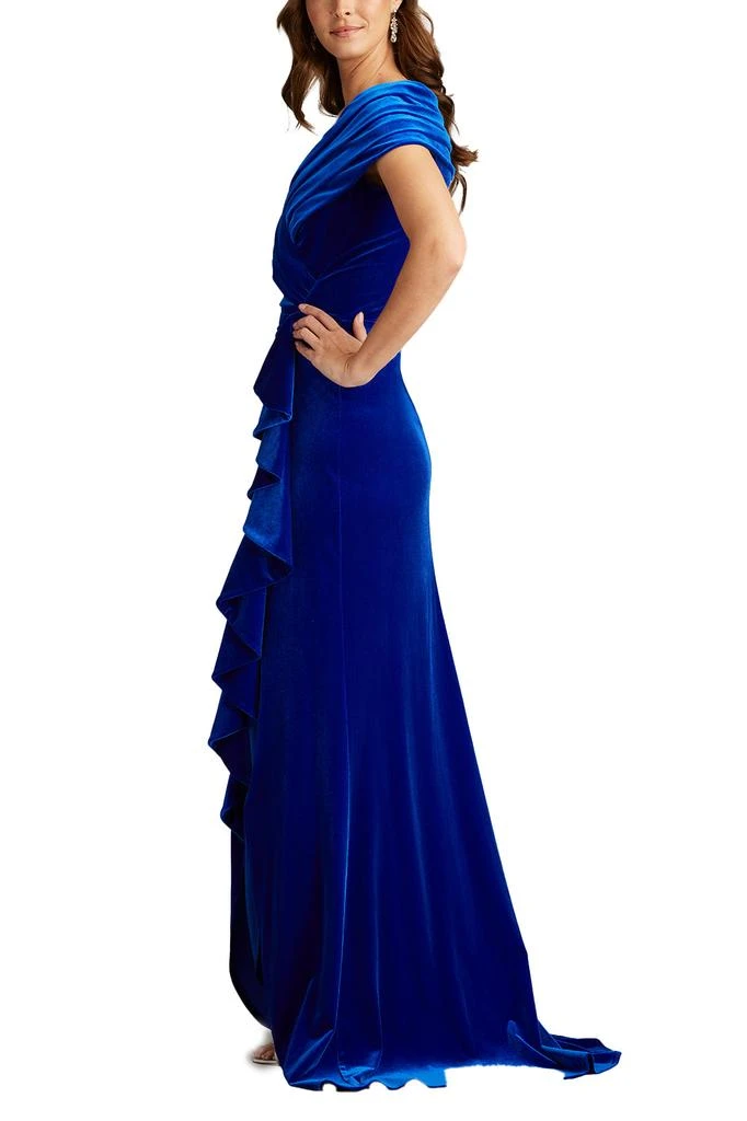 Tadashi Shoji Alvarez Velvet Waterfall Drape Gown 4