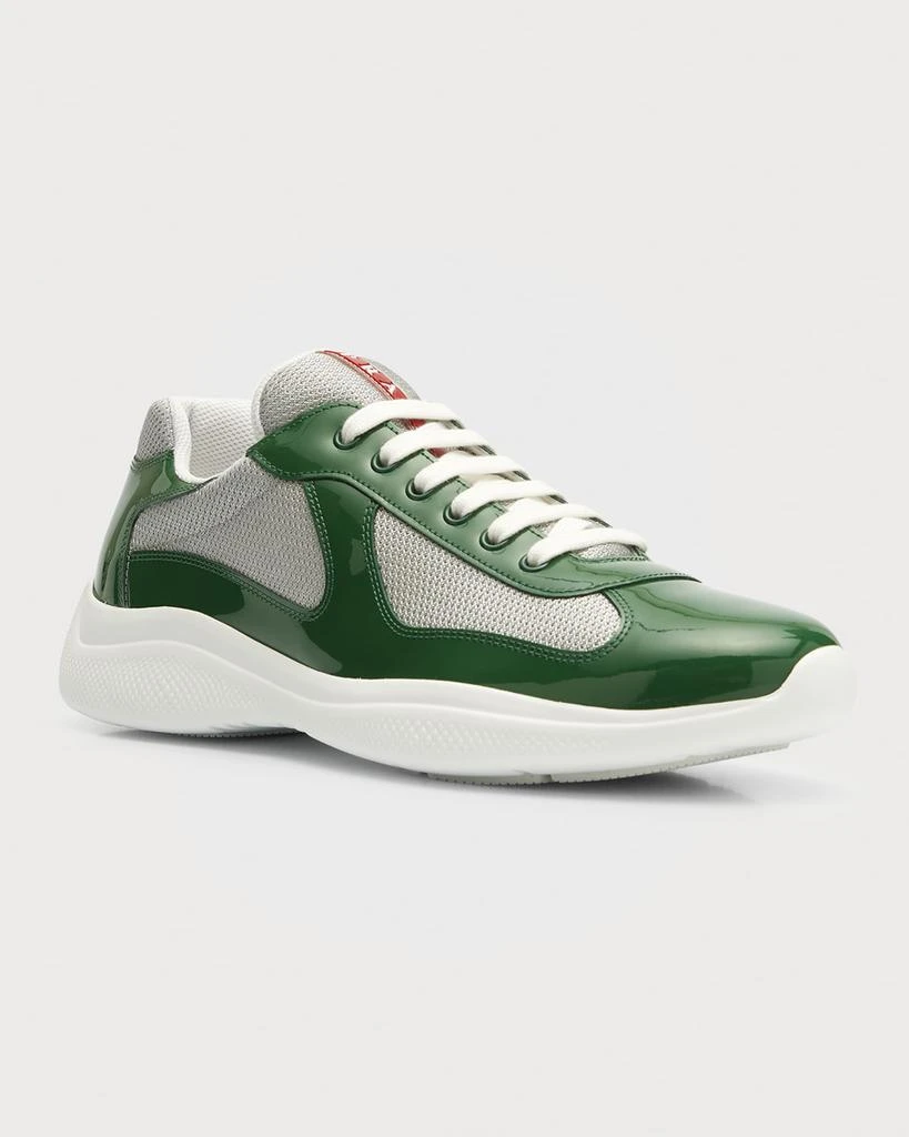 Prada Men's America's Cup Patent Leather Patchwork Sneakers 4