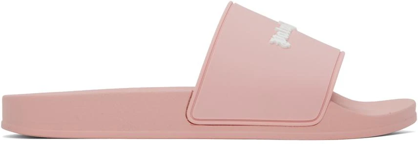 Palm Angels Pink Monogram Pool Slides 1