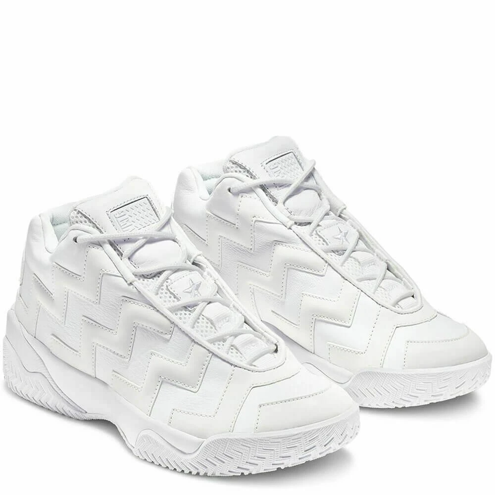 Converse Voltage Mid Ladies Triple White Leather Hi Top Sneakers 3