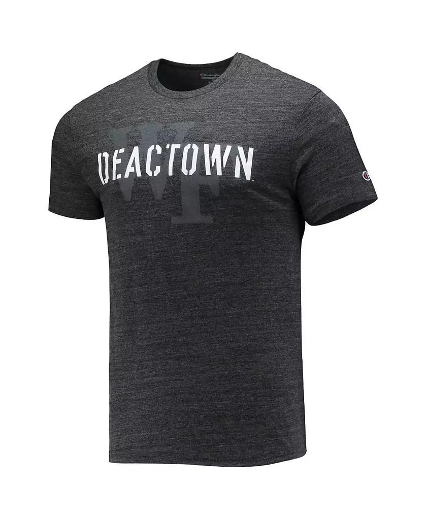 CHAMPION Men's Heathered Black Wake Forest Demon Deacons Tri-Blend T-shirt 2