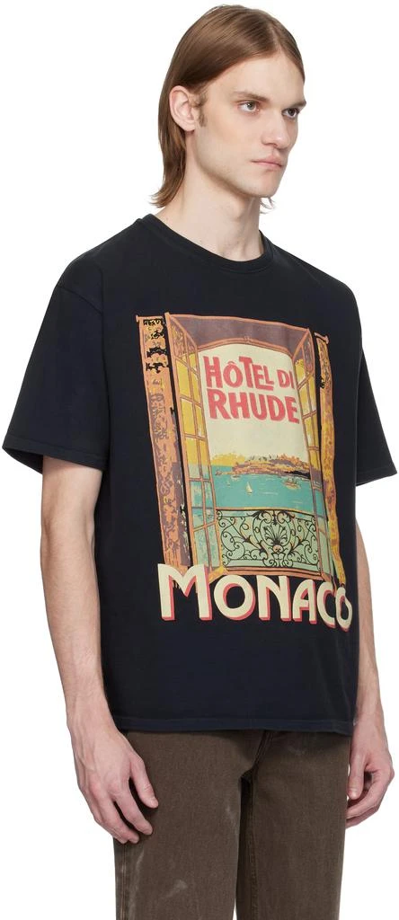 Rhude Black Hotel Di Monaco T-shirt 2