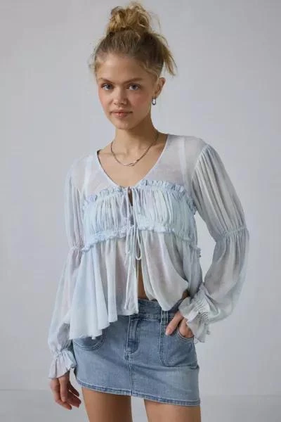 Kimchi Blue Kimchi Blue Amelia Sheer Tie-Front Blouse 1