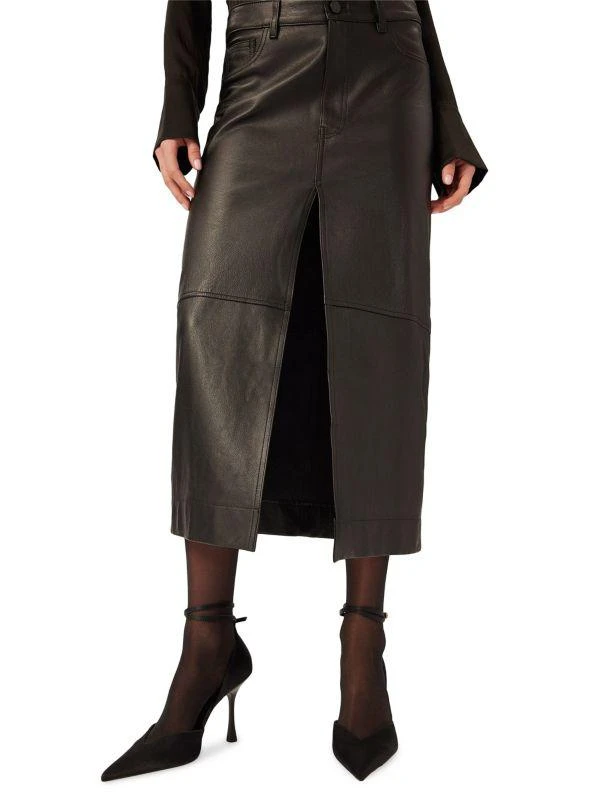 DL1961 Asra Leather Midi-Skirt 4