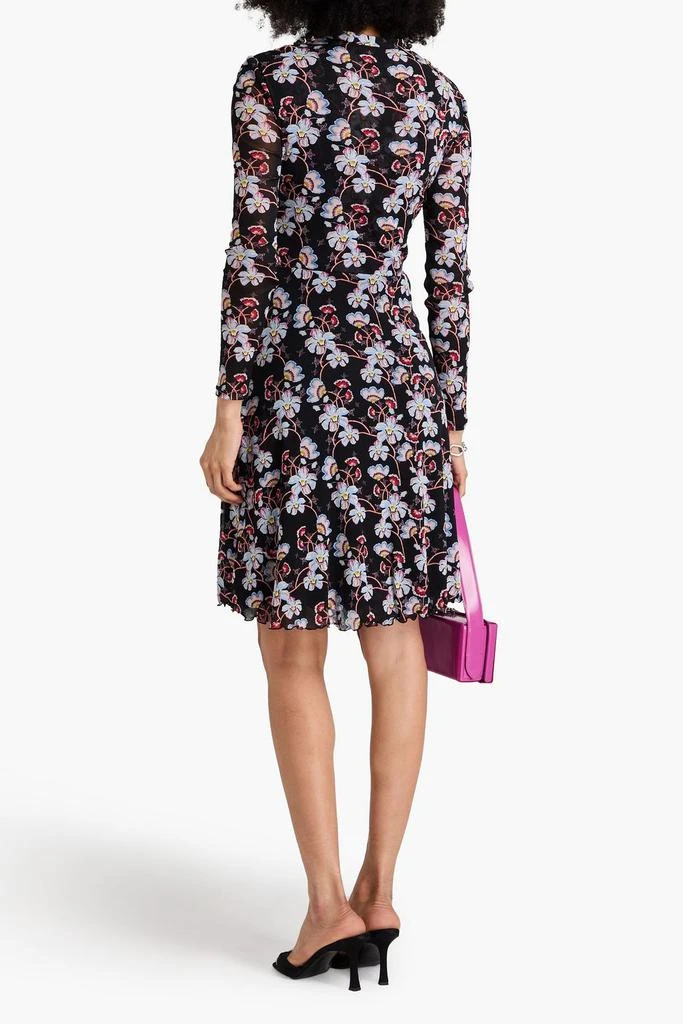 Diane von Furstenberg Brenda pleated floral-print stretch-mesh dress 3