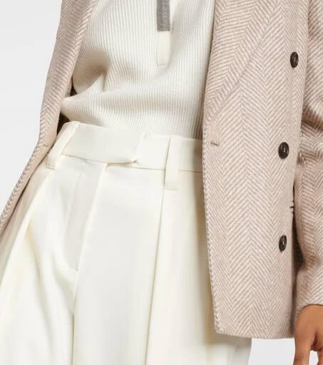 Brunello Cucinelli High-rise gabardine wide-leg pants 4