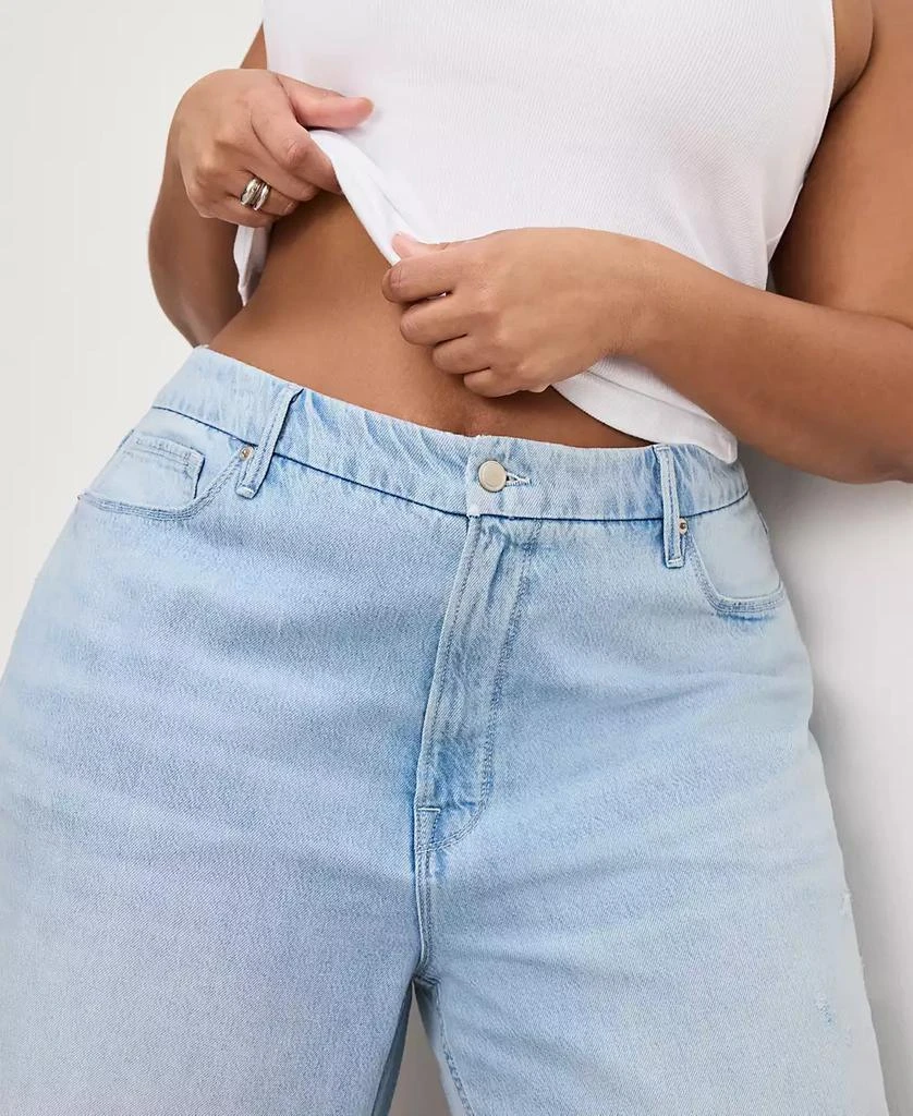 Good American Women's Weightless Good Skate Cropped Wide-Leg Jeans 9