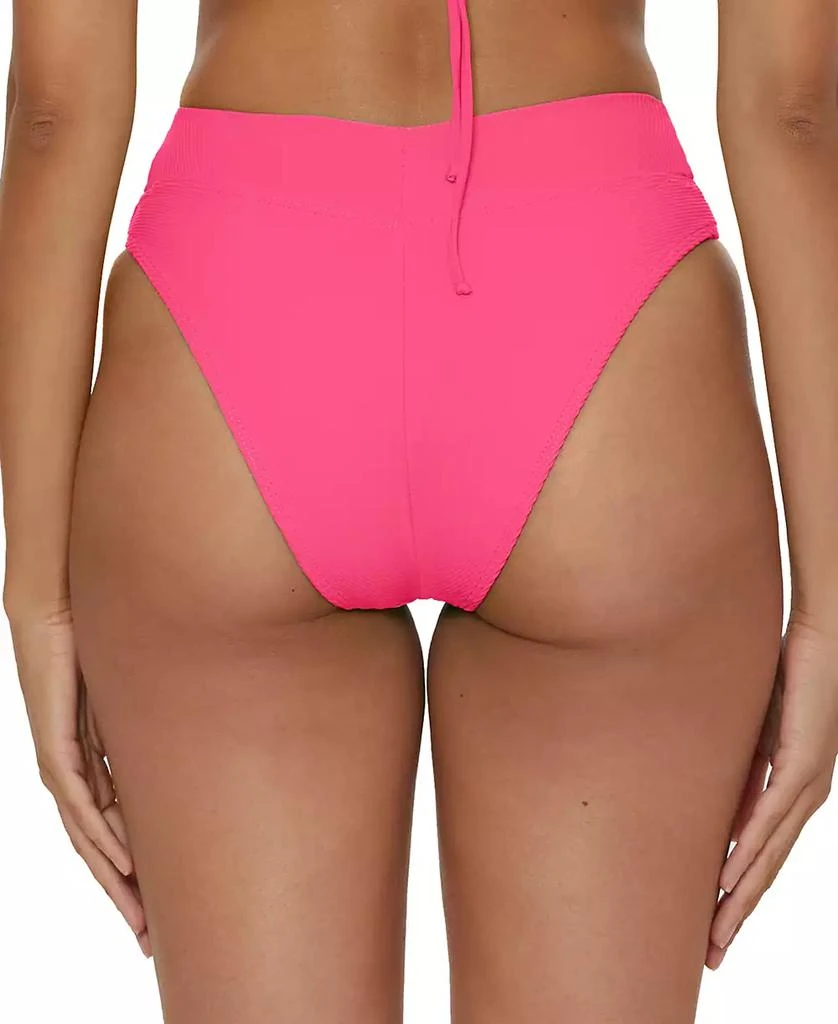 Becca Women's Modern Edge Textured Rib High-Waist Bikini Bottoms 2