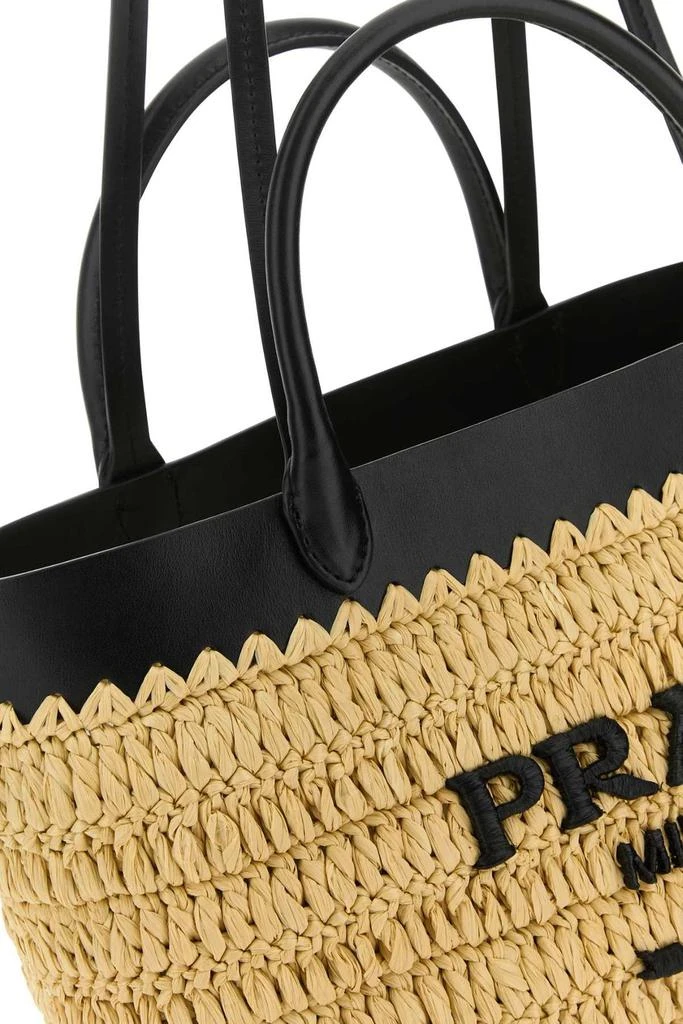Prada Prada Open-Top Woven Tote Bag 4