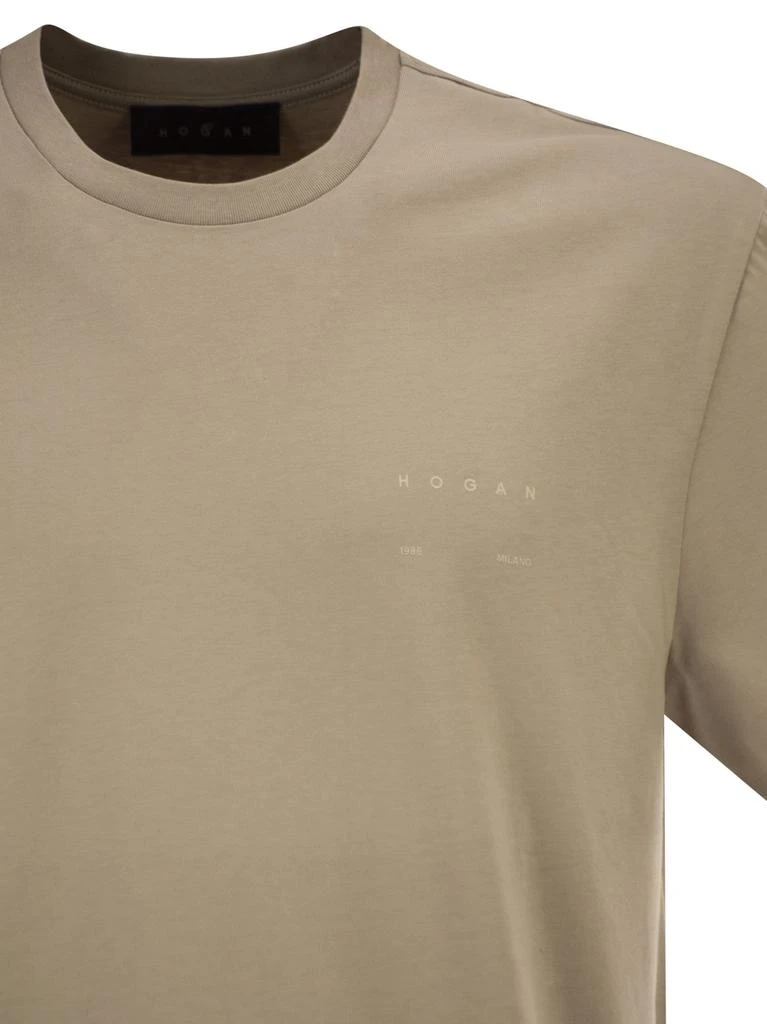 hogan Contrasting Logo Print Cotton Jersey T-Shirt 4