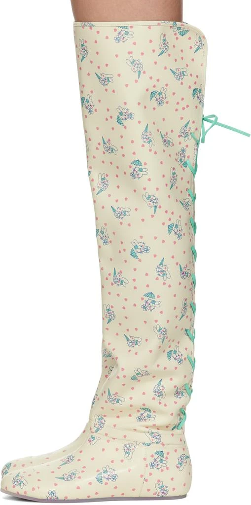 Ashley Williams Off-White Slouchy Thigh-High Tall Boots 3