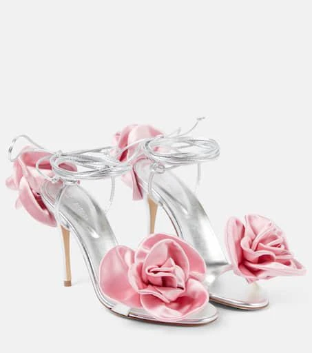 Magda Butrym Floral-appliqué leather sandals 1