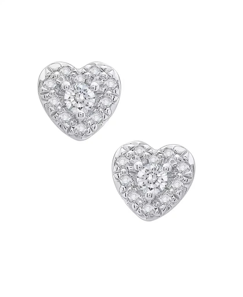 Macy
s Diamond Heart Shape Halo Stud Earrings (1/4 ct. t.w.) in 10k White Gold 2