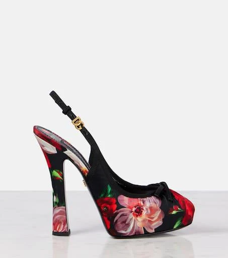 Dolce 
Gabbana Vally 105 floral satin slingback pumps 4