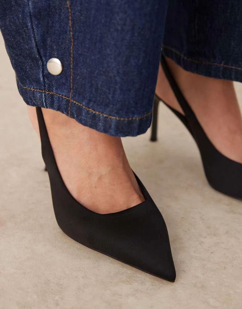 ASOS ASOS DESIGN Spicy slingback stiletto mid heeled shoes in black 4