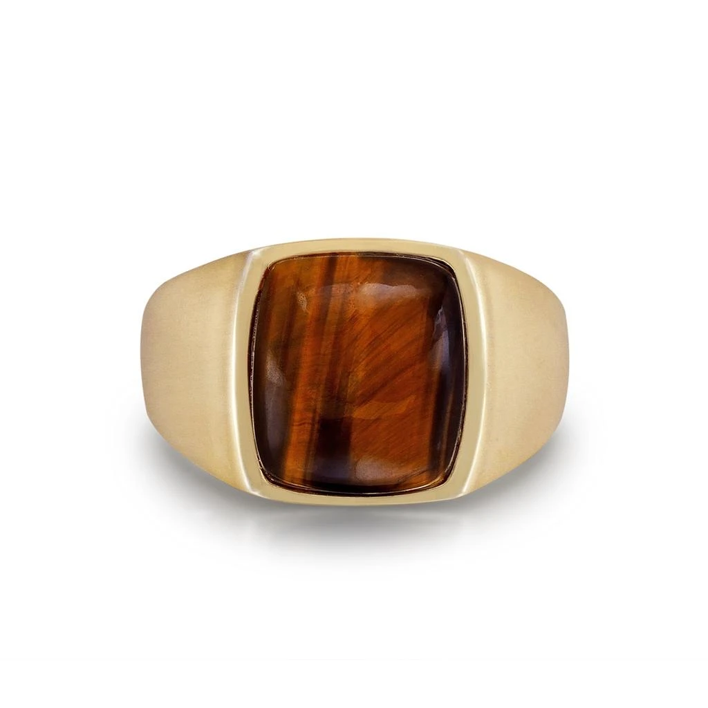 LuvMyJewelry Chatoyant Red Tiger Eye Quartz Sterling Silver Men Signet Ring