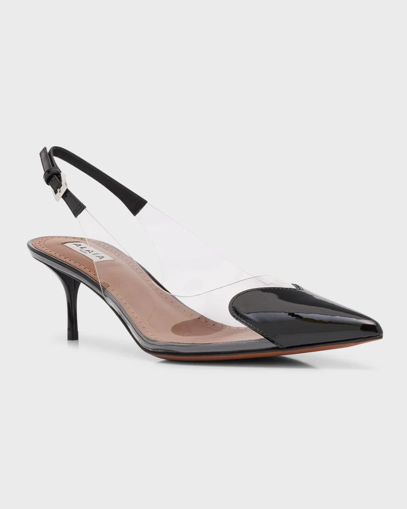 Alaïa Coeur Plexi Heart-Toe Slingback Pumps 3