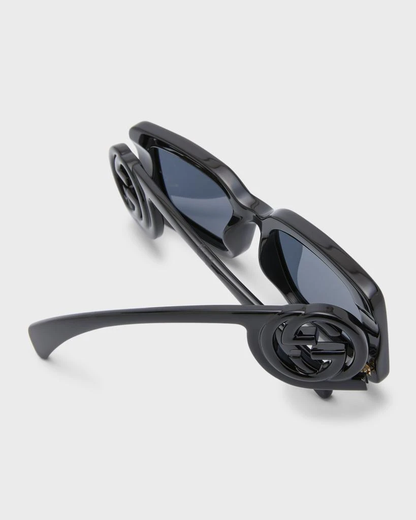 Gucci Monochrome GG Rectangle Acetate Sunglasses 6