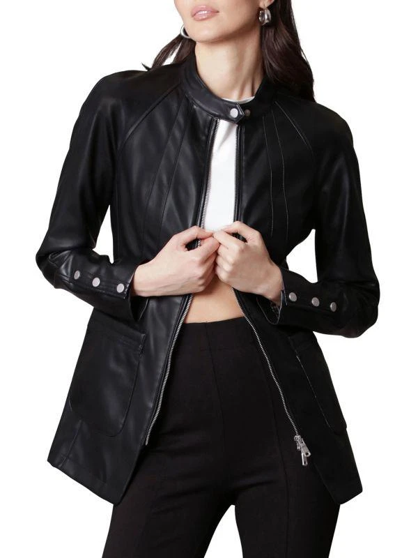 Avec Les Filles Faux Leather Moto Jacket 4