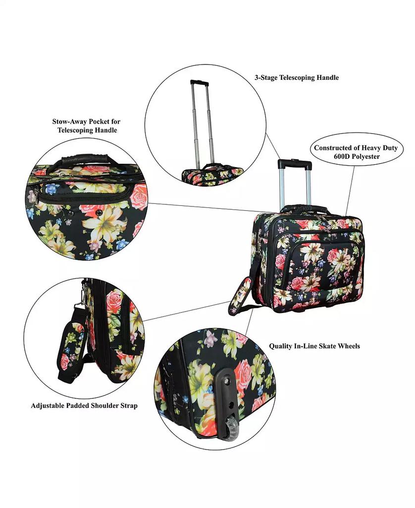 World Traveler 17-inch Rolling Laptop Case with Wheels and Handle