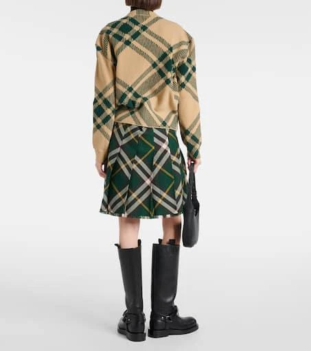 Burberry Burberry Check wool-blend cardigan 3