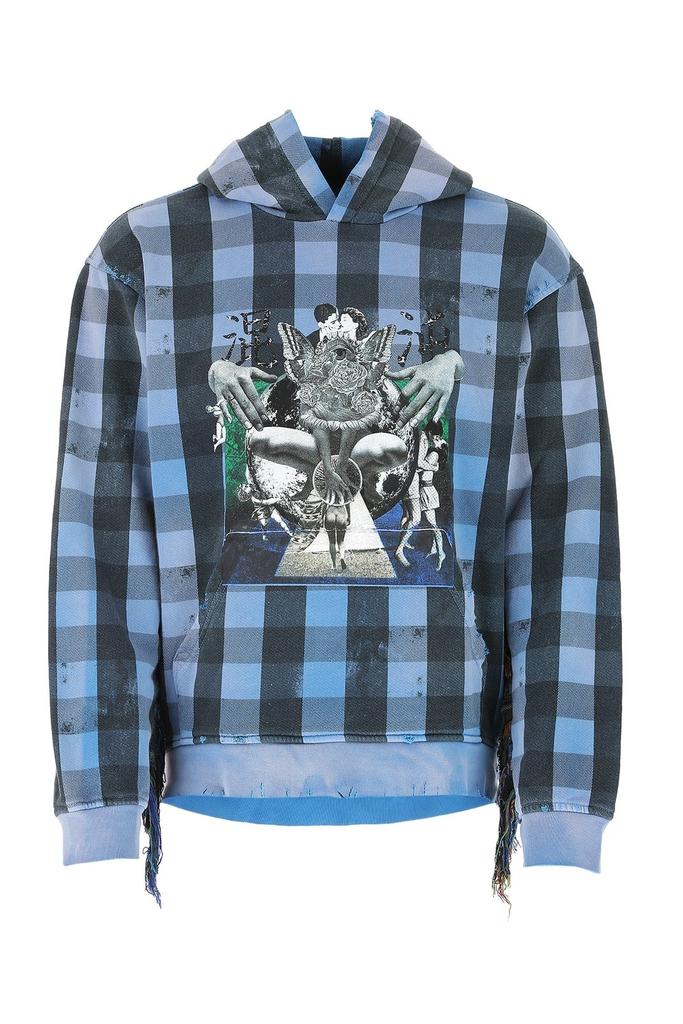 Alchemist Alchemist Babylon Burning Checked Distressed Hoodie