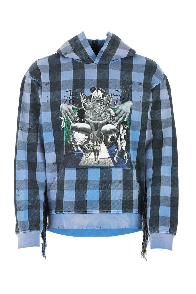 Alchemist Alchemist Babylon Burning Checked Distressed Hoodie 1