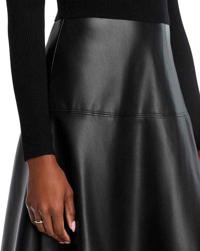 T Tahari Mixed Media Long Sleeve Midi Dress 7