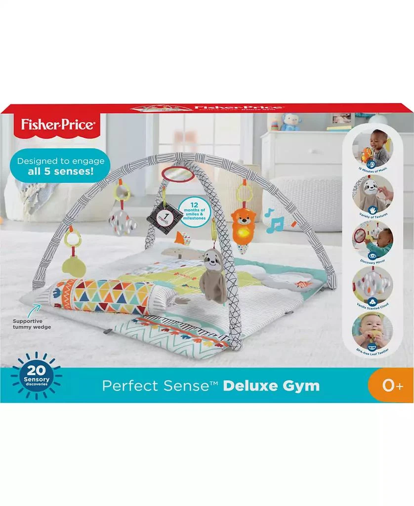 Fisher Price Perfect Sense Deluxe Gym, Plush Infant Play Mat with Toys 6