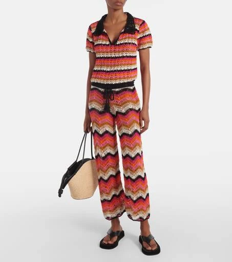 ANNA KOSTUROVA Cotton crochet wide-leg pants 2