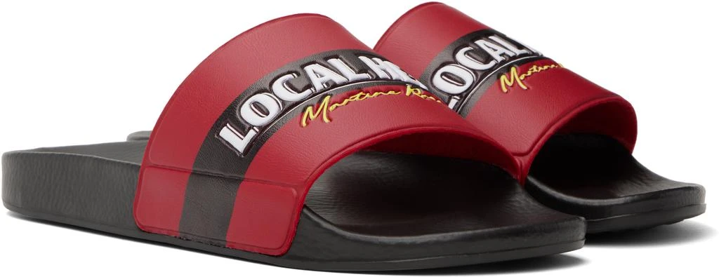 Martine Rose Black & Red 'Local Hero' Pool Slides 4