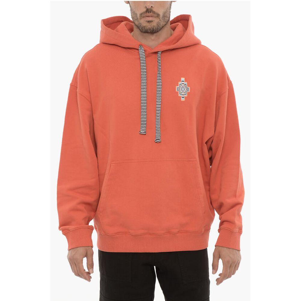 Marcelo Burlon Cotton OPTICAL CROSS Hoodie with Patch Men's Pocket