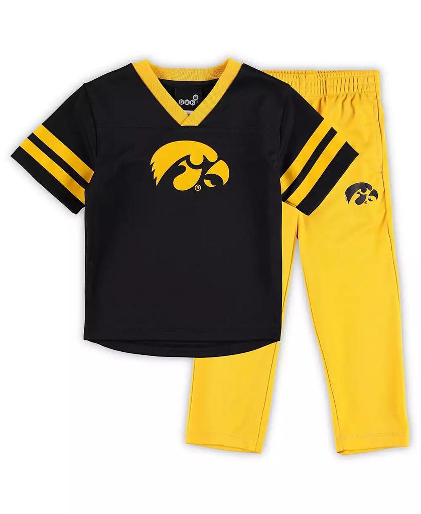 Outerstuff Preschool Boys Black, Gold Iowa Hawkeyes Red Zone Jersey and Pants Set