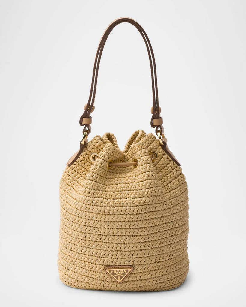 Prada Crochet and Leather Mini Bucket Bag 3