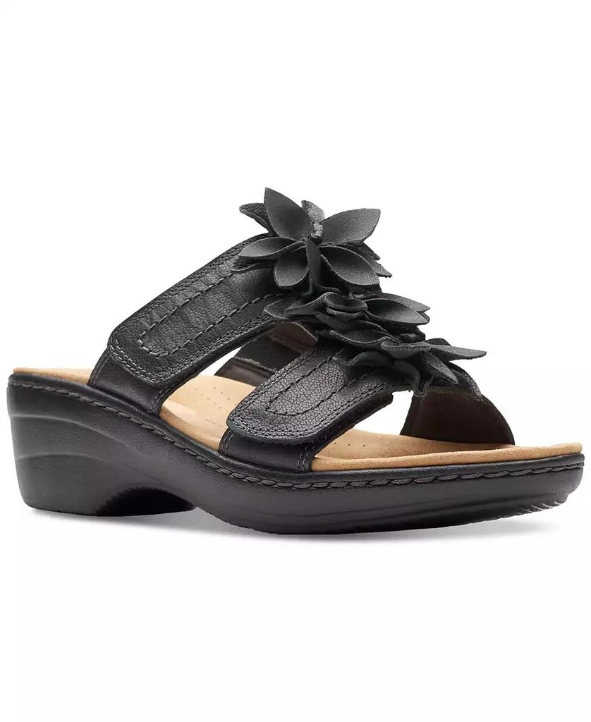 Clarks Merliah Raelyn Flower-Detail Wedge Heel Platform Sandals 1