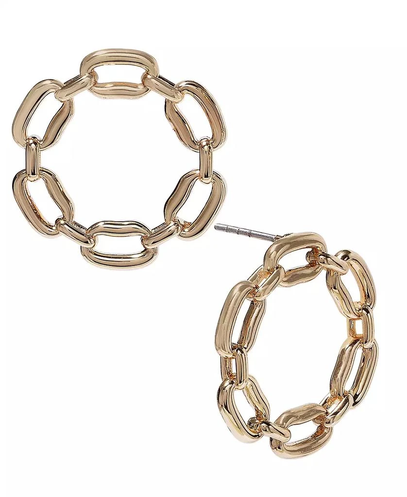 On 34th Small Chain Link Front-Facing Hoop Earrings, 0.88", Created for Macy's 1