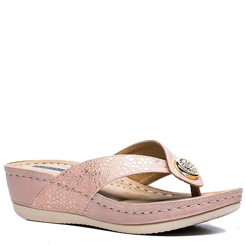 GC SHOES Dafni Blush Wedge Sandals 1