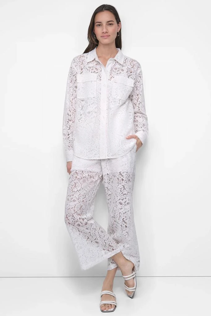 DKNY CROPPED LACE STRAIGHT LEG TROUSER 6