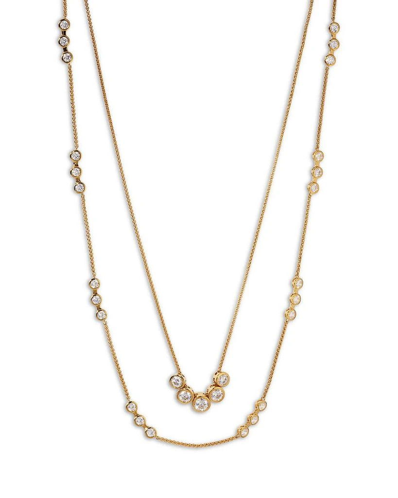 Nadri Bklyn Cubic Zirconia Bezel Layered Necklace, 16"-19" 1